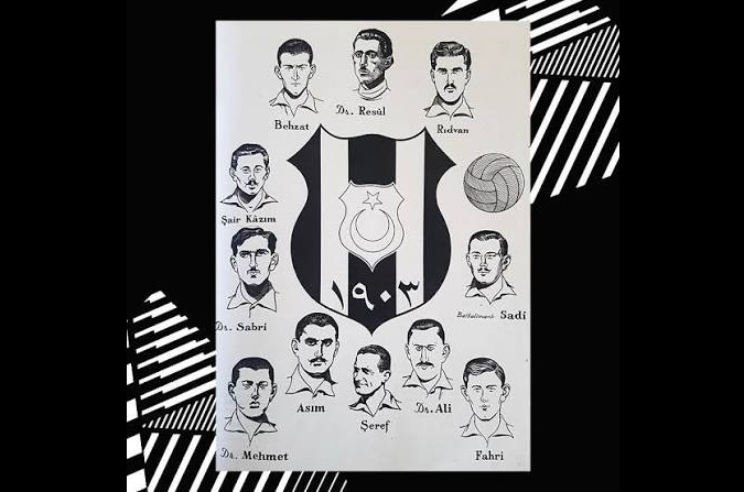Beşiktaş'ın ilk futbol takımında yer alan ve Çanakkale Savaşı ile diğer cephelerde görev yapan sporcuların görseli.